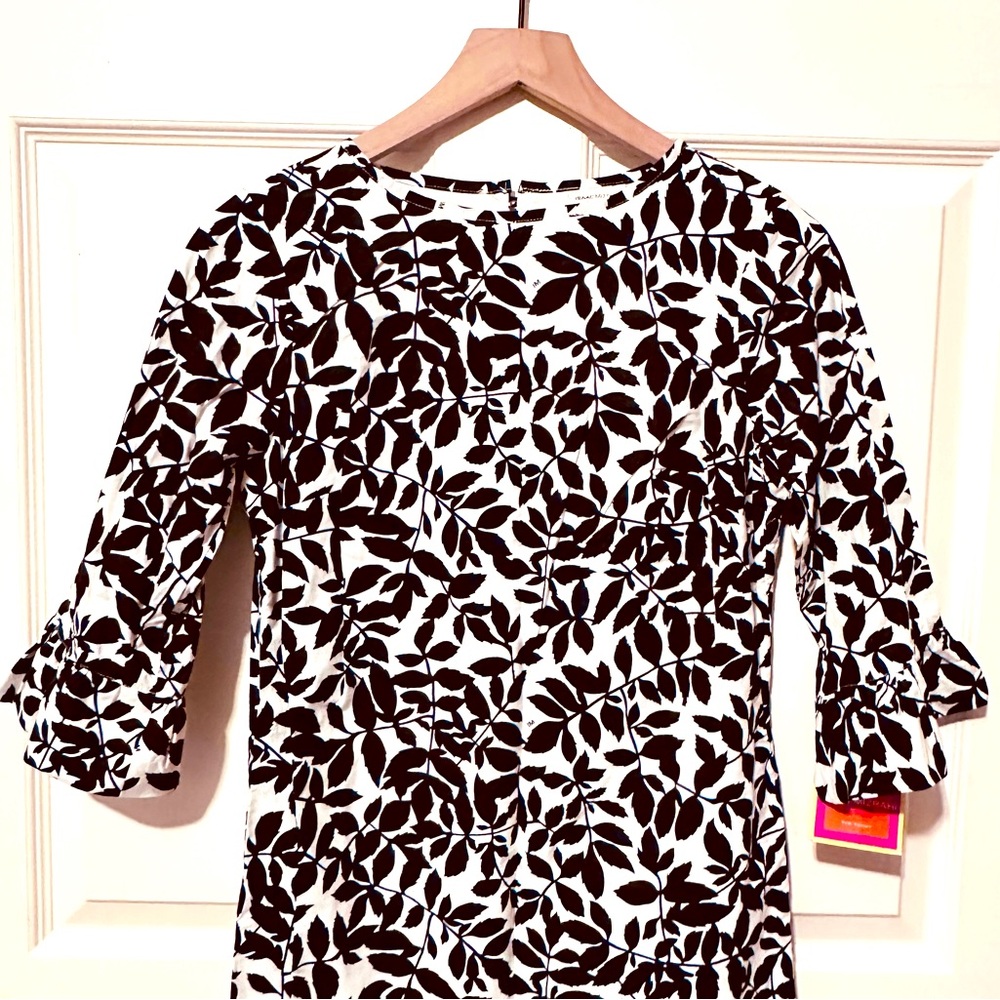 Vintage | Dress | Isaac Mizrahi for Target Black|White Ivy Print Dress - Picture 3 of 11
